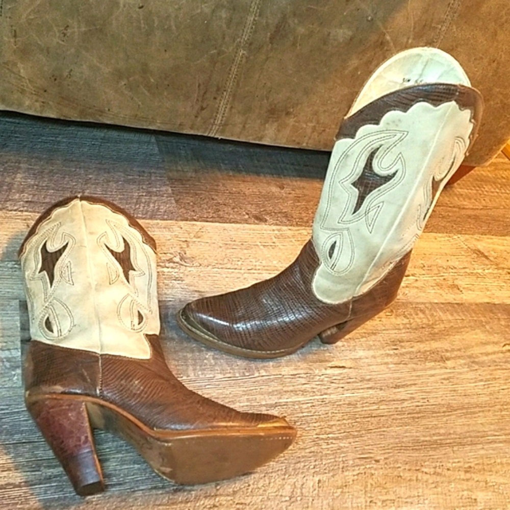 ZODIAC VINTAGE cowboy boot with wooden heel